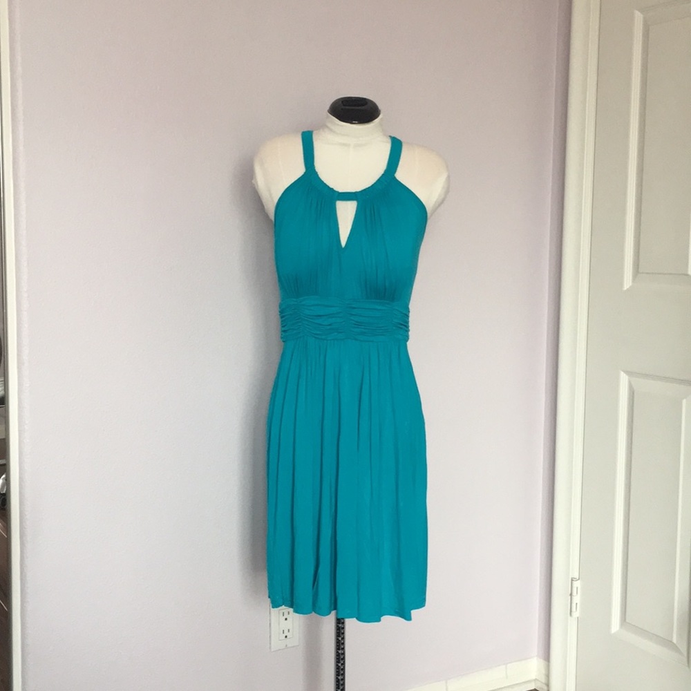 Turquoise Halter-Style Dress